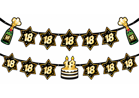 Sternwimpel Girlande 18. Geburtstag