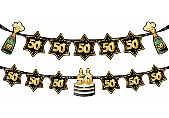 Sternwimpel Girlande 50. Geburtstag | Bild 1