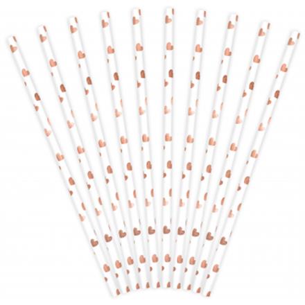 Strohhalme Herz roségold