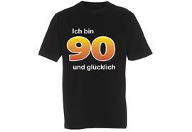 T-Shirt 90. Geburtstag glücklich - M
