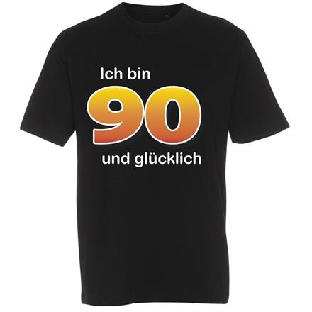 T-Shirt 90. Geburtstag glücklich