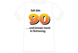 T-Shirt 90. Geburtstag Schwung - L