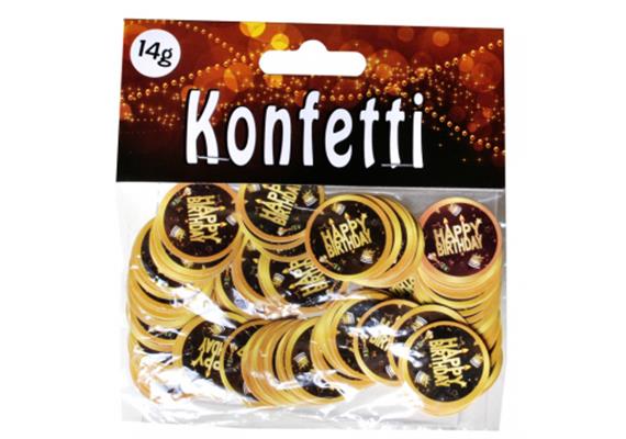 Tischkonfetti Happy Birthday gold-schwarz