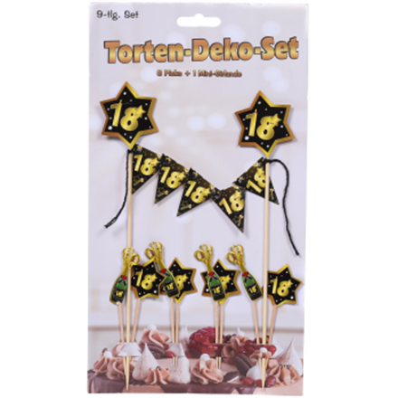 Tortendeko gold 18. Geburtstag