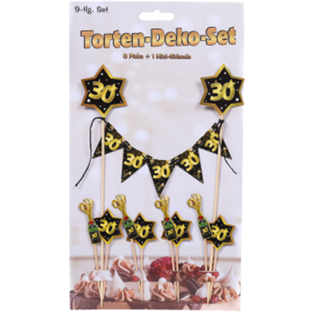 Tortendeko gold 30. Geburtstag