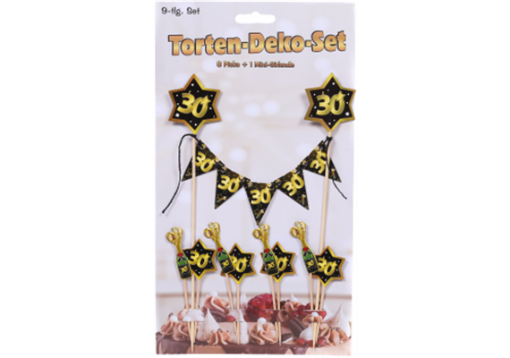Tortendeko gold 30. Geburtstag