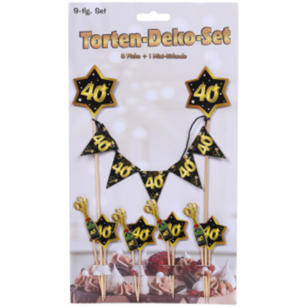 Tortendeko gold 40. Geburtstag