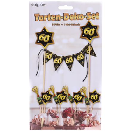 Tortendeko gold 60. Geburtstag