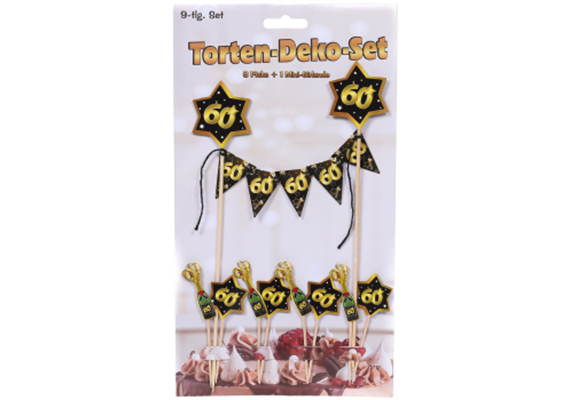 Tortendeko gold 60. Geburtstag