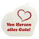 Von Herzen Herzkerze (weiss)