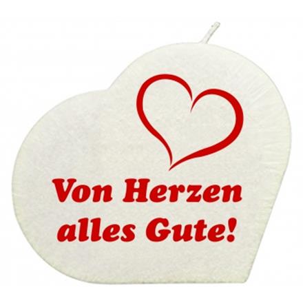 Von Herzen Herzkerze (weiss)