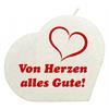 Von Herzen Herzkerze (weiss)