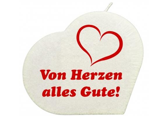 Von Herzen Herzkerze (weiss)