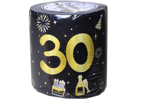 WC-Papier 30. Geburtstag schwarz