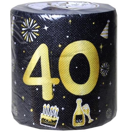 WC-Papier 40. Geburtstag schwarz
