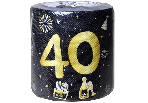 WC-Papier 40. Geburtstag schwarz