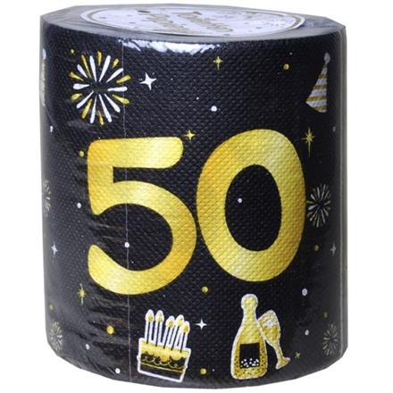 WC-Papier 50. Geburtstag schwarz