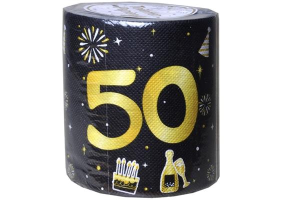 WC-Papier 50. Geburtstag schwarz