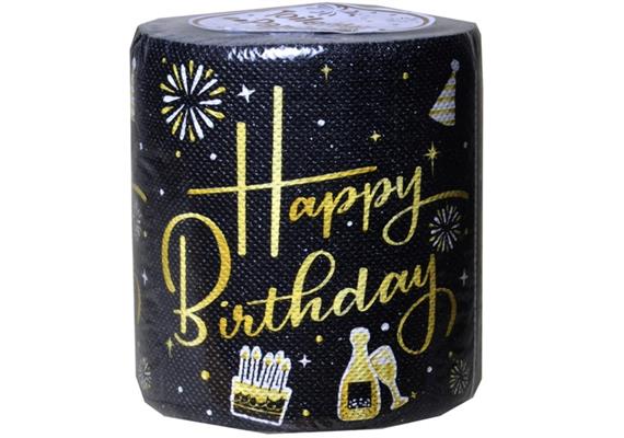 WC-Papier Happy Birthday schwarz