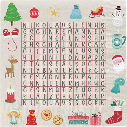 Weihnachtsrätsel Serviette
