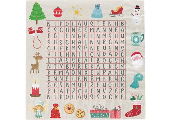 Weihnachtsrätsel Serviette
