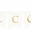 Welcome Banner Girlande weiss | Bild 1