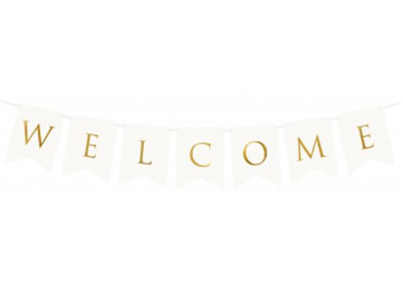 Welcome Banner Girlande weiss | Bild 1