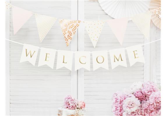 Welcome Banner Girlande weiss | Bild 2