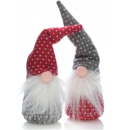 Wichtel Punkte rot-grau (25 cm)