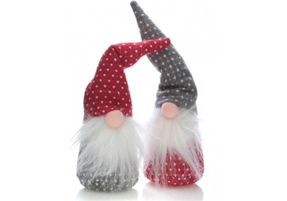 Wichtel Punkte rot-grau (25 cm)