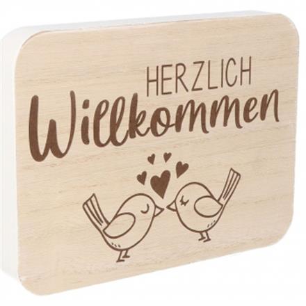 Willkommen Vögel Holzaufsteller (gross)