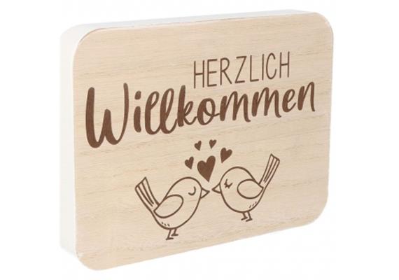 Willkommen Vögel Holzaufsteller (gross)