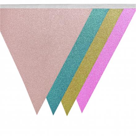 Wimpel Girlande Glitter bunt