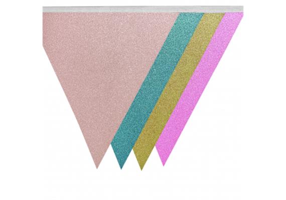 Wimpel Girlande Glitter bunt | Bild 1