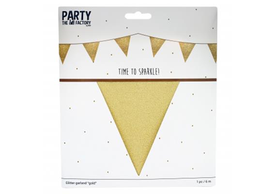 Wimpel Girlande Glitter gold | Bild 3