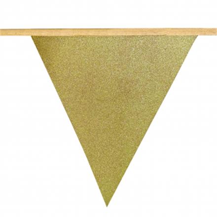 Wimpel Girlande Glitter gold