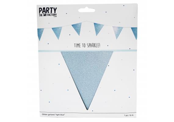 Wimpel Girlande Glitter hellblau | Bild 3