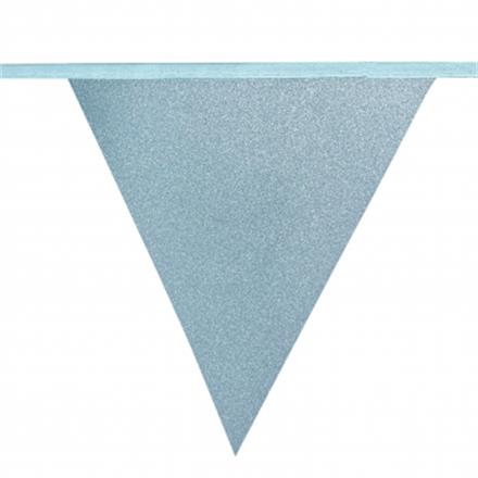 Wimpel Girlande Glitter hellblau