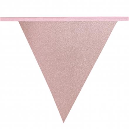 Wimpel Girlande Glitter roségold