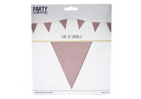Wimpel Girlande Glitter roségold | Bild 3