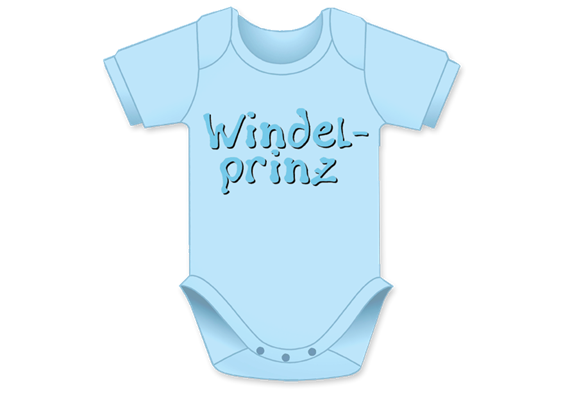 Windelprinz hellblau Body - Grösse 62/68