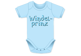 Windelprinz hellblau Body - Grösse 74/80