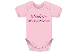 Windelprinzessin rosa Body - Grösse 74/80
