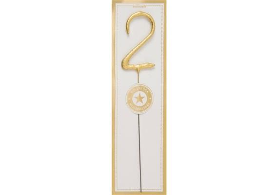 Wunderkerze gold Zahl 2