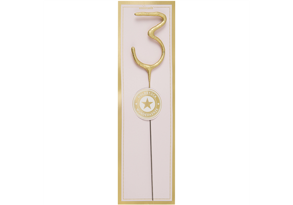 Wunderkerze gold Zahl 3