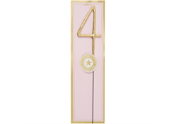 Wunderkerze gold Zahl 4