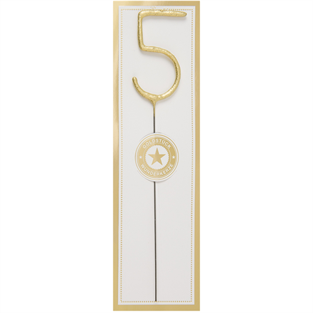 Wunderkerze gold Zahl 5