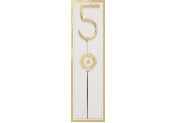 Wunderkerze gold Zahl 5