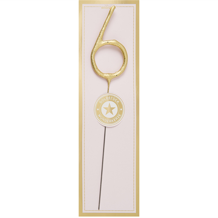 Wunderkerze gold Zahl 6