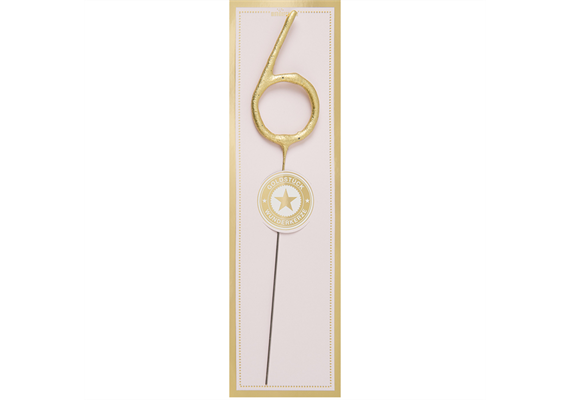 Wunderkerze gold Zahl 6